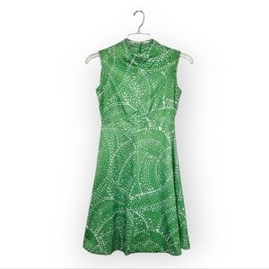 Emilio Borghese Vintage 60s Mod Abstract Dress Green White